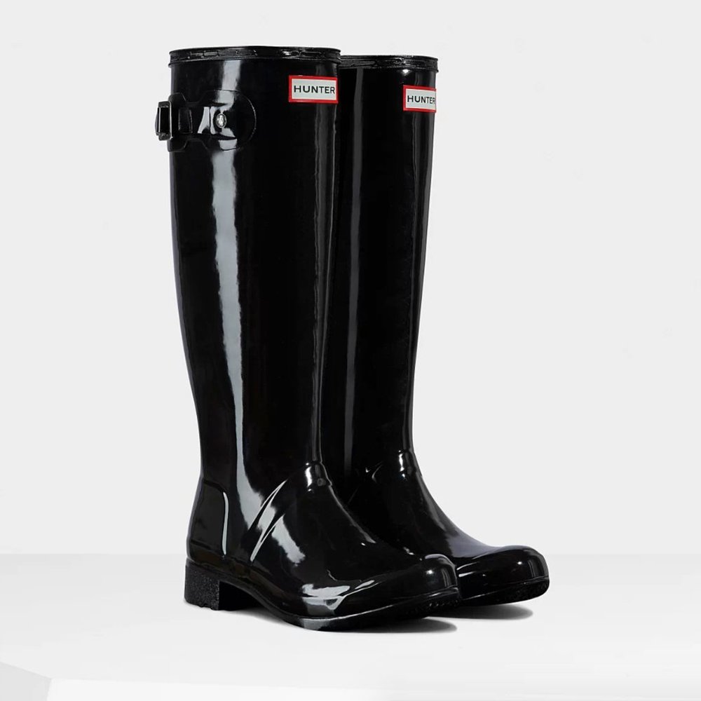New Black Glossy Hunter Wellies (Rainboots)